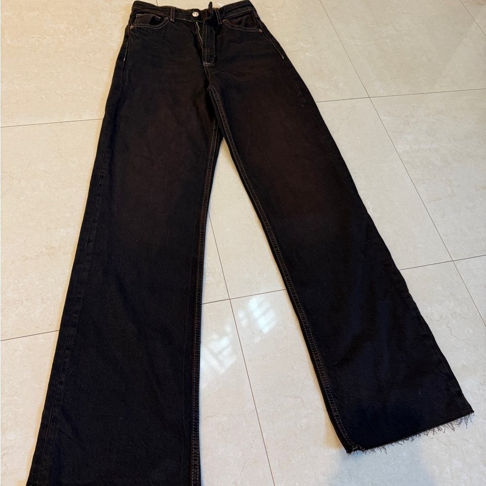 Zara Brown Flare & Wide Leg Jeans